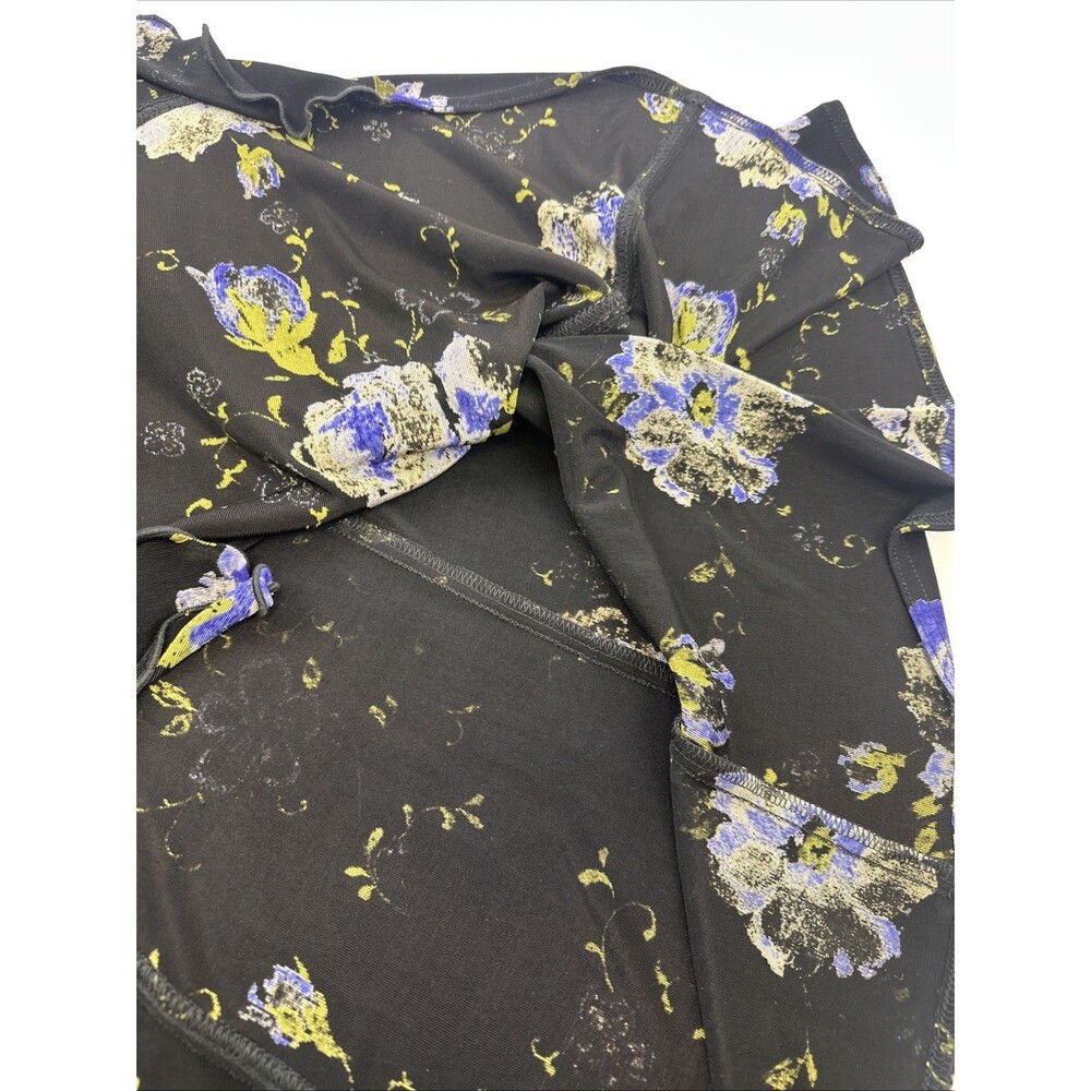 Coldwater Creek Maxi Dress Acetate Stretch Purple Floral Travel Ruffle Slinky - Picture 13 of 13